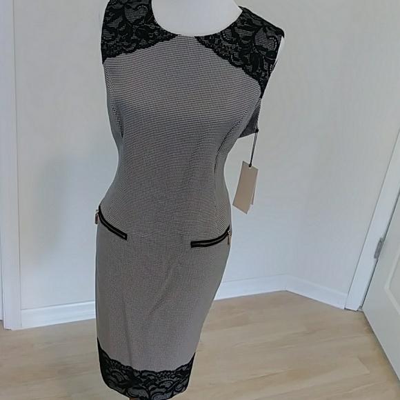 Ivanka Trump Dresses & Skirts - Ivanka Trump Women's Black Sleeveless Plaid Dress